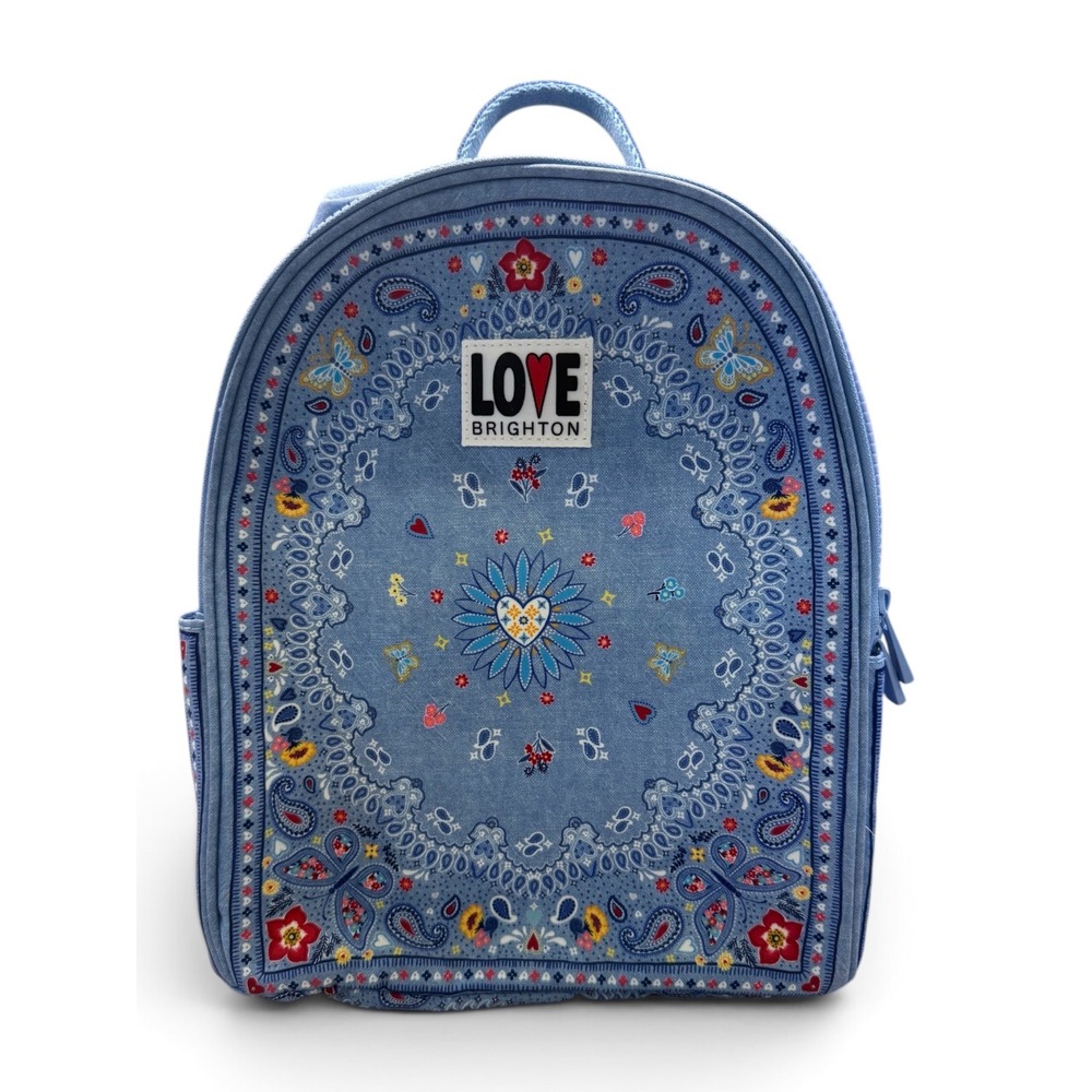Brighton Love Blue Bandana Butterfly Backpack Everday Colorful Boho Whimsy Bag